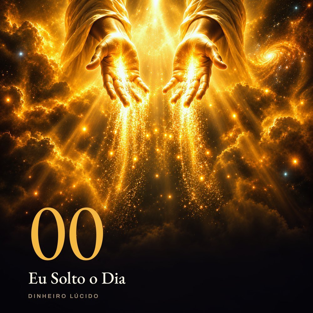 Capa da faixa Eu Solto o Dia: duas mãos douradas se abrindo e soltando luz